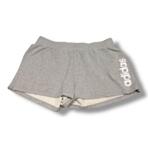 Adidas Womens 2X Plus Gray French Terry Shorts Logo Athletic Lounge Sweat Shorts